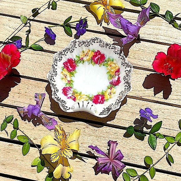 Prussia B Royal Chelsea Floral Dish Vintage Scalloped Candy Trinkets - Picture 3 of 16